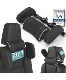 Honax Premium Headrest for Children & Adults - No Tools Needed! | Neck Support Pillow for Cars | Travel Pillow | Comfortable Leather Black Design - Buy Online on GoSupps.com