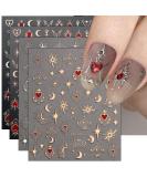 JMEOWIO 9 Sheets Moon Star Nail Art Stickers Decals Self-Adhesive Sun Nail Supplies Nail Art Design Decoration Accessories - Buy Online on GoSupps.com