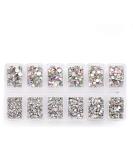 Zealer 1800pcs Top Grade AB Crystal Nail Art Rhinestones for Nails, Crafts, Makeup - 300pcs Each SS3, 6, 10, 12, 16, 20 - Crystal AB - Buy Online on GoSupps.com