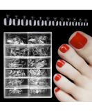 240pc Clear Full Cover Short Square Gel X Toenail Tips - False Toe Pedicure Design for Gel/Acrylic Toe Nails Extension - Buy Online on GoSupps.com
