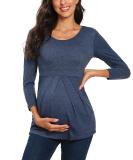Love2Mi Women's Maternity Nursing Shirt - Layered Wrap Top in Navy - Size L to XL - Buy Online on GoSupps.com