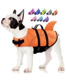 Dog Life Jacket - Reflective Safety Vest for Boating & Swimming - Shark Design with Rescue Handle - Orange (Size L) - Buy Online on GoSupps.com