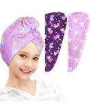 FIOBEE Kids Microfiber Hair Towel Wrap Set, Pack of 2 Purple - Rapid Drying, Absorbent Hair Turbans for Girls with Long Curly Hair - Buy Online on GoSupps.com