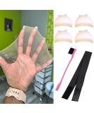 4pcs HD Wig Caps + 1 Elastic Band + 1 Hair Edges Brush Set | Invisible Stretchy Caps for Lace Front Wigs - Buy Online on GoSupps.com