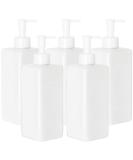 Youngever 5-Set 500ml Pum Pum for shampoo reusable plastic pump dispenser soap dispenser dispenser lotion donor empty bottle for liquid shampoo lotions kitchen bathroom (white) white/opulent garden - Buy Online on GoSupps.com