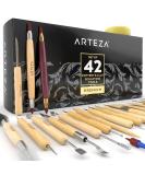 ARTEZA Pottery & Polymer Clay Tools  42-Piece Sculpting Set  Steel Tip Tools with Wooden Handles  for Pottery Modeling  Smoothing  Carving & Ceramics Set of 42 - Buy Online on GoSupps.com