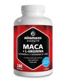 Maca Root Capsules for Women and Men with L-Arginine B6 B12 and Zinc - Hormonal Balance Anti-Stress Energy Booster - 240 Capsules for 2 Months - Organic Supplement German Quality- Vitamaze Maca Root 4000 mg - Buy Online on GoSupps.com
