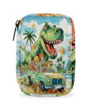 Cool T-Rex Dinosaur Travel Pill Organizer Bag | Portable 7-Day Pill Case with Zipper | Ideal for Family Travel & Daily Use - Buy Online on GoSupps.com