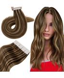 Buy Hetto Tape in Extensions - Real Thick Brown Hair Invisible & Recovery Dark Brown with Red Blonde #P4/27 45cm 50g - Buy Online on GoSupps.com