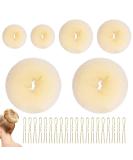 6 Pcs Hair Donut Hair Bun Maker Hair Doughnut for Buns with 20 Pcs U-Shaped Hair Pins for Girls Kids 6 white - Buy Online on GoSupps.com