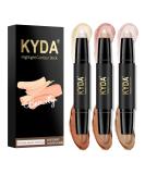 KYDA 6 Color Highlight Concealer Contour Stick 2 in 1 - Set of 3 Body and Face Makeup Sticks for Contouring and Highlighting - Buy Online on GoSupps.com