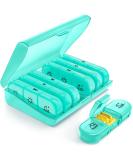 Auvon Weekly Pill Box - 7 Days 3 Compartments - Portable Tablet Organizer for Medications Vitamins & Supplements (Cyan) - Buy Online on GoSupps.com