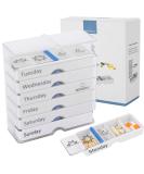 Weekly Pill Organizer 7 Day AM/PM Arthritis Friendly Easy Grip Medicine Planner with 4 Compartments for Vitamins & Supplements White Pillbox for Daily Medications - Buy Online on GoSupps.com
