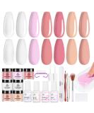Beetles Dip Powder Nail Starter Kit - 7 Colors (Nude Pink Brown White) | DIY Dipping Powder Set with Complete Accessories - Buy Online on GoSupps.com