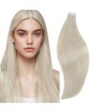 Runatur Real Hair Tape Extensions - 55cm Blonde #800 20 Pieces 50g - Smooth Human Hair Extensions for Long Natural Looks - Buy Online on GoSupps.com