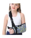 Foam Arm Sling Shoulder Brace Support - Adjustable Waist Strap Elbow Immobilizer for Kids - Ideal for Rotator Cuff Injuries Fractures & Dislocations - Green Rose Leopard Small - Buy Online on GoSupps.com