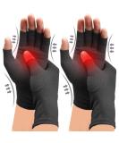 RNAIETY Compression Gloves - 2 Pairs for Arthritis & Carpal Tunnel Relief | Moisture-Wicking Fingerless Design, Black - Buy Online on GoSupps.com