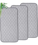 Nicoone Waterproof Changing Mat Liners Quilted 3PCS Bamboo Terry Surface Diaper Changing Pad Liner Washable Reusable Diaper Changing Liners for Home Outdoor Travel Grey - Rectangle - Buy Online on GoSupps.com