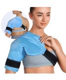 REVIX Shoulder Ice Pack for Injuries Reusable Gel Ice Wrap for Shoulder Pain Relief, Bursitis and Rotator Cuff, Cold Therapy Compression for Man and Women Blue - Buy Online on GoSupps.com