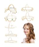 8 Pieces Gold Head Chain Jewelry Boho Headband Head Chain Coins Pearl Tassel Chain Hair Band Festival Prom Wedding Headpiece for Women and Girls (Style A) - Buy Online on GoSupps.com