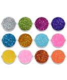 12 Jars Iridescent Nail Art Glitter Powder Set - Mica Glitter Dust - International Shipping - Buy Online on GoSupps.com