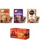 Instant Coffee Bundle Gold Variety Pack - Toffee Pudding Latte Chocolate Caramel Brownie Mocha Aero Golden Honeycomb Mocha Bundled with Salted Caramel Oat Biscuits - Buy Online on GoSupps.com
