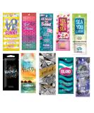 10 NEW ASSORTED INDOOR TANNING BED LOTION PACKETS SAMPLES PACKETTES - Buy Online on GoSupps.com