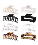Shop Kavya 8-Piece Large Hair Clips | Slip-Resistant Hair Accessories for Women & Girls - Stylish White Black Transparent & Leopard Designs (10.5cm) - Buy Online on GoSupps.com
