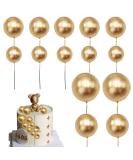 Ball Shaped Cake Insert Toppers DIY Cake Insert Toppers Ball Cake Picks Pearl Ball Cake Toppers for Birthday Party Baby Shower Wedding Anniversary Cake Decoration (Gold) - Buy Online on GoSupps.com