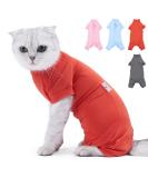 SUNFURA Cat Surgery Recovery Suit | Neuter/Spay Surgical Onesie for Cats | Anti-Licking Protection | Pink/Red (S Small) - Buy Online on GoSupps.com