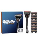 Gillette ProGlide Men's Razor with Flexball Technology + 9 Razor Blade Refills with Precision Trimmer 5 Anti-Friction Blades - Buy Online on GoSupps.com