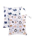 Fingertoys 2 pieces of waterproof fabric diapers Nasbagen Large diaper bag Wetbag Nasbagen Reusable cartoon print wet dry cloth diaper bag with zipper for baby trips on the way - Buy Online on GoSupps.com