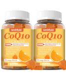 2 Pack CoQ10 500MG Gummies - Vegan Omega-3 Magnesium Vitamin B3 & Zinc | 3X Absorption for Heart Health & Energy - Non-GMO 120 Counts - Buy Online on GoSupps.com