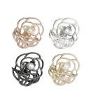 TANG SONG 4PCS Flower Style Metal Hair Claw Clips Set for Women - Silver, Gold, Rose Gold, Black - Hair Catch Barrette Jaw Clamp for Half Bun Hairpins - Ideal for Thin Hair - Floral Design - Buy Online on GoSupps.com