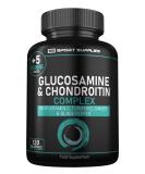 Glucosamine and Chondroitin High Strength Plus 5 Vitamins - 120 Complex Capsules 1 000mg (Providing 530mg Base) - Chondroitin 200mg - Added Turmeric Ginger Black Pepper Vitamin C B6 B1 D3 & B12 - Buy Online on GoSupps.com