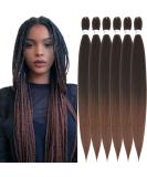 Xusuperb 30-Inch Pre-Stretched Braiding Hair - Ombre Brown 6 Pack | Soft Knotless Yaki Extensions for Easy Braids | Kanekalon Kunsthaar - Buy Online on GoSupps.com