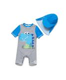 BONVERANO Baby Boys Swimsuit | Toddler Bathing Suit UPF 50+ Sun Protection | Dinosaur Stripe | 2-3 Years - Buy Online on GoSupps.com