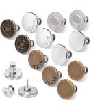 Adjustable Metal Jean Buttons Pins - 12 Sets for Loose Jeans - No Sew Instant Replacement - Snap Tack Pants Button Tightener by Ceryvop - Buy Online on GoSupps.com