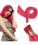 Runature Hot Pink Real Hair Bonding Extensions | I-Tip 45cm 18 Inch 25g | Quality Keratin Hair Recovery - Buy Online on GoSupps.com