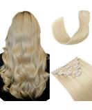Clip In Extensions Set - 100% Remy Real Hair 8 Part Tressen 30cm 115g #60 Platinum Blonde | International Shipping Available - Buy Online on GoSupps.com