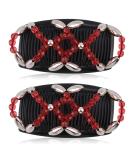 Kytpyi 2-Piece Hair Comb & Clips Set - Stretchy Red Hair Accessories for Thick & Fine Hair Durable Double Comb with Pearls for Women & Girls DIY Hairstyles - Buy Online on GoSupps.com