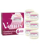 Gillette Venus Comfortglide Sugarberry Razor Blades for Women - 6 Replacement Blades 5-Fold Blade Technology 1 Pack - Buy Online on GoSupps.com