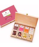Wellnuss Ladies Night Premium Gift Set for Women | High-Quality Birch Wood Box | 4 Exceptional Nut & Chocolate Snacks | Perfect Delicacy Gift for Girlfriend & Mother - Buy Online on GoSupps.com