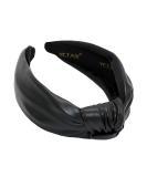 YETASI Black Leather Knotted Headband for Women: Because Messy Hair Days Deserve a Chic Solution - Buy Online on GoSupps.com