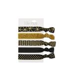 Lille Mus Black Glitter Hair Ties & Bracelets - Set of 5 | International Shipping Available - Buy Online on GoSupps.com