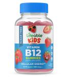 Lifeable Sugar Free Vitamin B12 for Kids - 1000 mcg - Great Tasting Natural Flavor Gummy Supplement - Gluten Free Vegetarian GMO-Free Chewable - Energy Mood Metabolism Support - for Kids - 90 Gummies - Buy Online on GoSupps.com