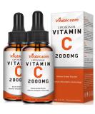 High Absorption Liposomal Vitamin C 2000mg Liquid - Immune System & Antioxidant Support - 2 Bottles - 60ML (2.02 Fl Oz) Each - Buy Online on GoSupps.com