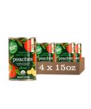 Natural Value Organic Yellow Cling Sliced Peaches 15 oz (pack of 4) Product of USA Gluten Free Vegan GMO Free Non BPA Lining In organic fruit juice from concentrate - Buy Online on GoSupps.com