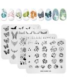 Kads Nail Art Stamping Template - Flower Pattern Stencil | 4pcs Manicure Supplies for Stunning Nail Art - Buy Online on GoSupps.com