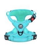 POPOTT Reflective Dog Harness for Large Dogs - Adjustable Soft Padded Vest Without Choke Mint Blue Size L - Buy Online on GoSupps.com